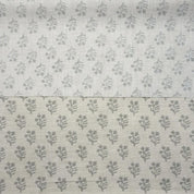 Block Printed Gray Linen Cushion Fabric - Pudina