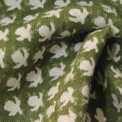 Block Print Green Cactus Linen Fabric - Roli  moli