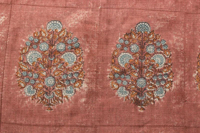 Hand Woven Block Print Thick Linen Fabric Design – Guldasta