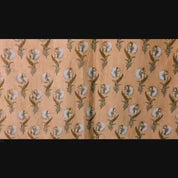 Hand Block Printed Brown & Dark Fabric for Farmhouse Decor - Daffodil