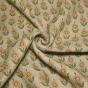 Block Print Handmade Thick linen fabric For Room Interior - Arjun