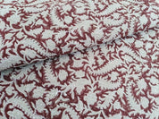 Handmade Block Print Thick linen Fabric For Pillow Cover - Black Forest