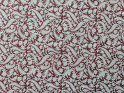 Handmade Block Print Thick linen Fabric For Pillow Cover - Black Forest