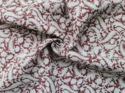 Handmade Block Print Thick linen Fabric For Pillow Cover - Black Forest