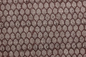 Block Print Indian Linen Fabric Brown Leaves - Sangmarmar