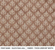 Block Print Rust Floral Linen Pillow Fabric - Rajputana Jaal