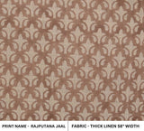 Block Print Rust Floral Linen Pillow Fabric - Rajputana Jaal