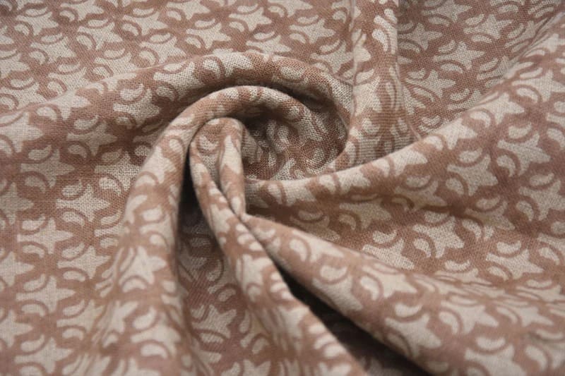 Block Print Rust Floral Linen Pillow Fabric - Rajputana Jaal