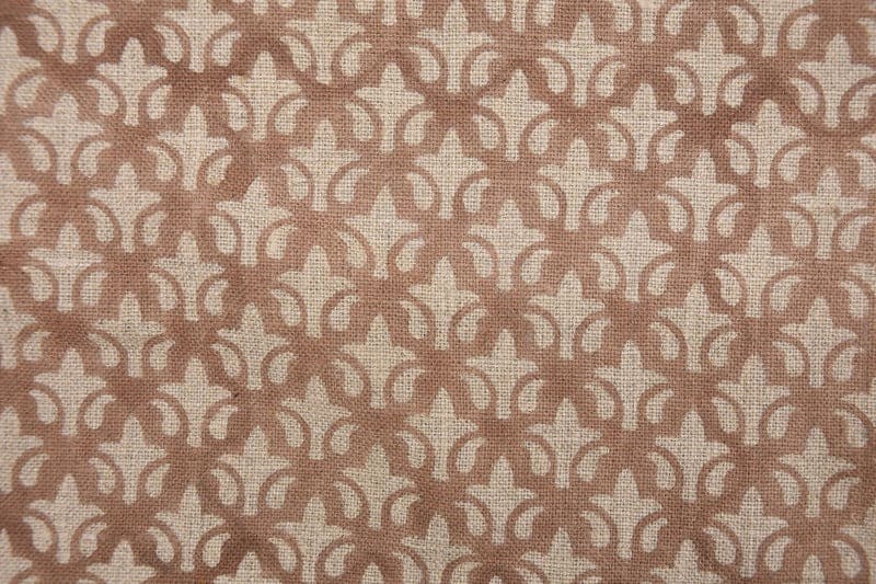 Block Print Rust Floral Linen Pillow Fabric - Rajputana Jaal