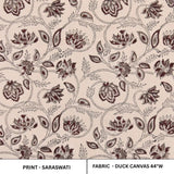 Block Print Boho Floral Duck Canvas Cushion Fabric – Saraswati