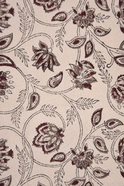 Block Print Boho Floral Duck Canvas Cushion Fabric – Saraswati