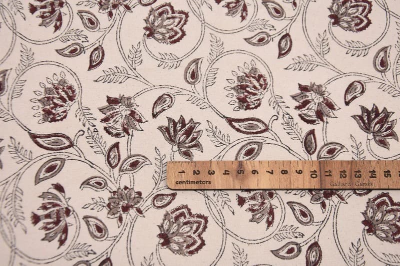 Block Print Boho Floral Duck Canvas Cushion Fabric – Saraswati