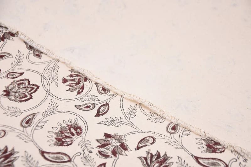 Block Print Boho Floral Duck Canvas Cushion Fabric – Saraswati