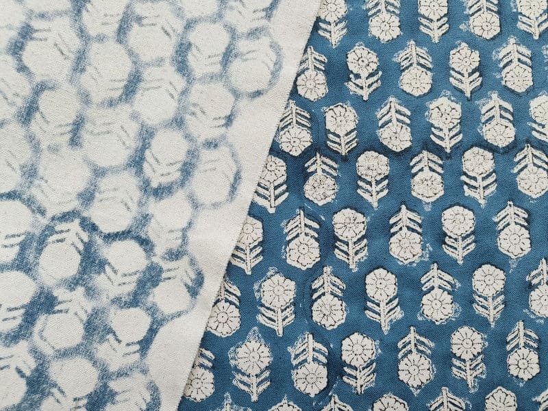 Block Print Boho Floral Throw Handmade Thick Linen Fabric – Tulsi Buti