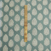 Block Print Cotton Linen Fabric for Gray Boho Tablecloth – Betal Leaf