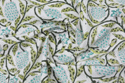 Block Print Dark Khaki Floral Cotton Fabric – Eco & Durable – Meraki
