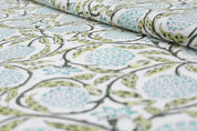 Block Print Dark Khaki Floral Cotton Fabric – Eco & Durable – Meraki