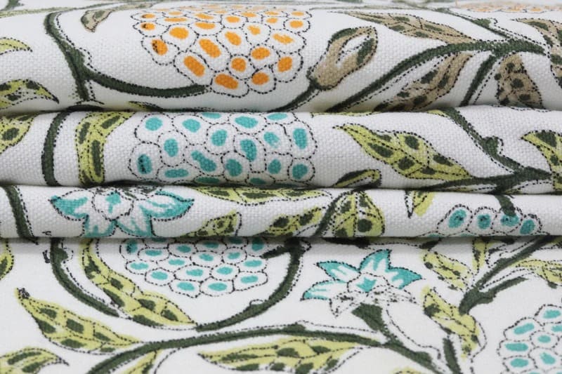 Block Print Dark Khaki Floral Cotton Fabric – Eco & Durable – Meraki