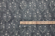 Block Print Dusty Blue Floral Boho Linen Fabric – Neel Gagan