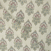 Hand Block Print Fabric Red & Green Linen Sofa - Samraat