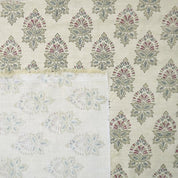 Hand Block Print Fabric Red & Green Linen Sofa - Samraat