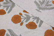 Block Print Gray Bronze Floral Linen Fabric 58" for Pillows – Badshah