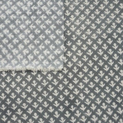 Block Print Gray Linen Fabric Indian Accent for Cushions -Hariyali