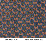 Block Print Handcrafted Linen Fabric 58” Curtains Drapes - Titlee