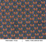 Block Print Handcrafted Linen Fabric 58” Curtains Drapes - Titlee