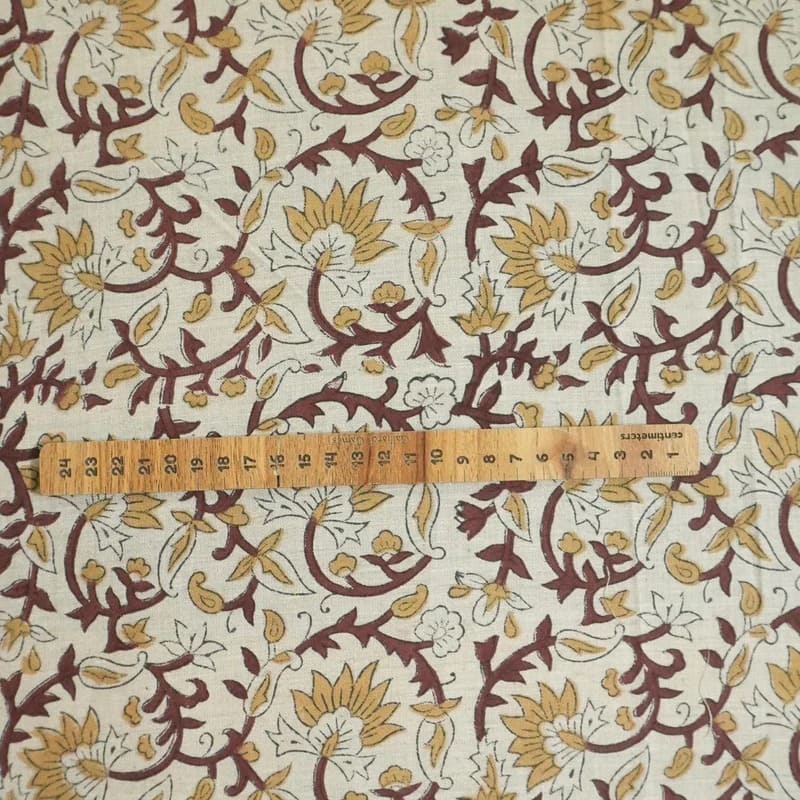 Block Print Handmade Floral Linen Fabric for Couch – Fulwari