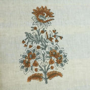 Block Print Handmade Floral Linen Fabric For Curtain – Goverdhan