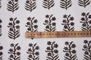 Block Print Linen Black Silver Fabric Indian Upholstery - Inderdhanush