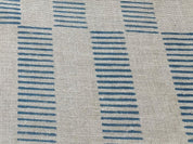 Block Print Linen Fabric Viscose Shrink Blue Gray - Zebra