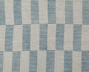 Block Print Linen Fabric Viscose Shrink Blue Gray - Zebra