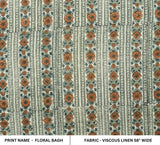 Block Print Linen Handmade Decorative Fabric For Home – Floral Bagh