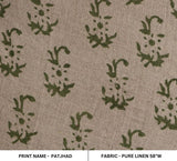 Block Print Linen Throw Curtains Fabric for Living Room - Patjhad