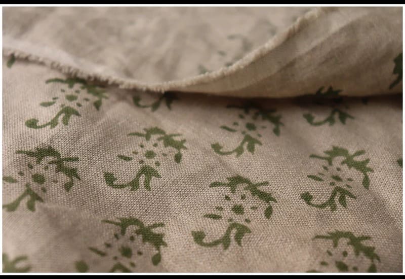 Block Print Linen Throw Curtains Fabric for Living Room - Patjhad