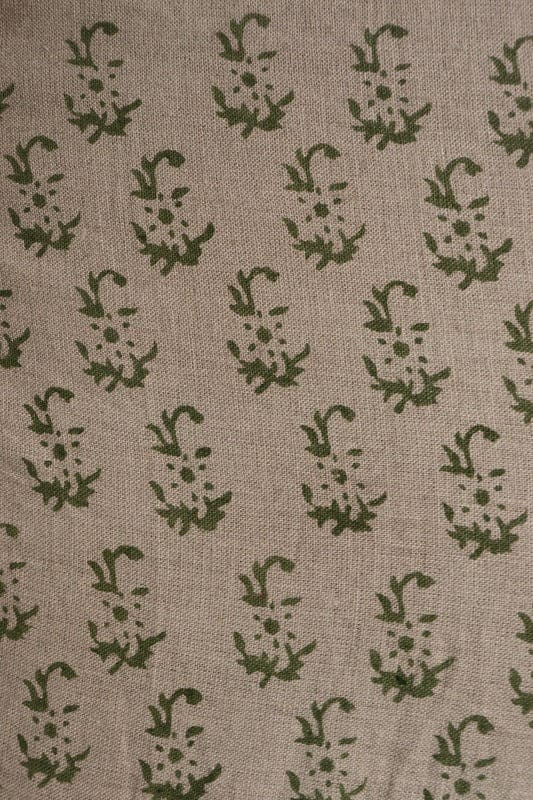 Block Print Linen Throw Curtains Fabric for Living Room - Patjhad