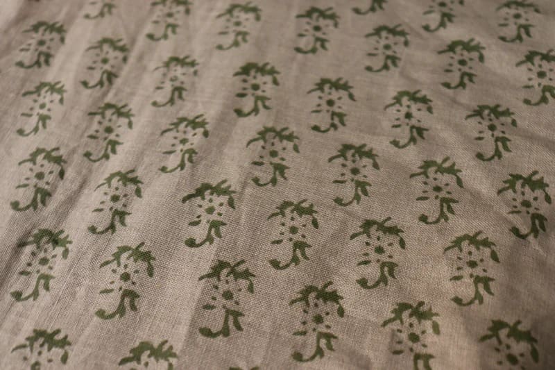 Block Print Linen Throw Curtains Fabric for Living Room - Patjhad