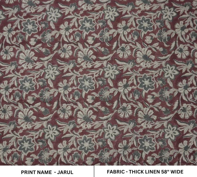 BlockPrintMaroonGrayFloralLinenFabricforCushions-Jarul_2.jpg