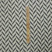 Block Print Natural Linen Striped Fabric for Curtains - Stripe Scale
