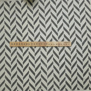 Block Print Natural Linen Striped Fabric for Curtains - Stripe Scale