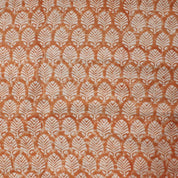 Block Print Orange Forest Off-White Linen Indoor Decor - Sangmarmar
