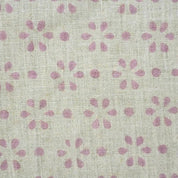 Block Print Pink Gray Floral Linen Fabric for Curtains - Rang Phool