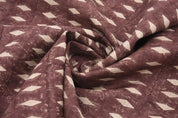 Block Print Rust Thick Linen Fabric OMGI