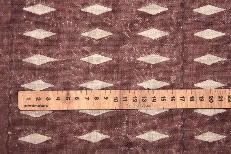 Block Print Rust Thick Linen Fabric OMGI