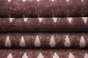Block Print Rust Thick Linen Fabric OMGI