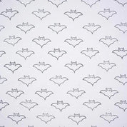 Block Print Thick Cotton White Halloween Cushion Fabric – Bat Design