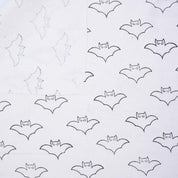 Block Print Thick Cotton White Halloween Cushion Fabric – Bat Design