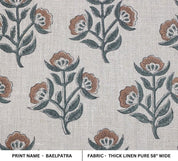 Block Printed Boho Linen Fabric for Cushions – Baelpatra